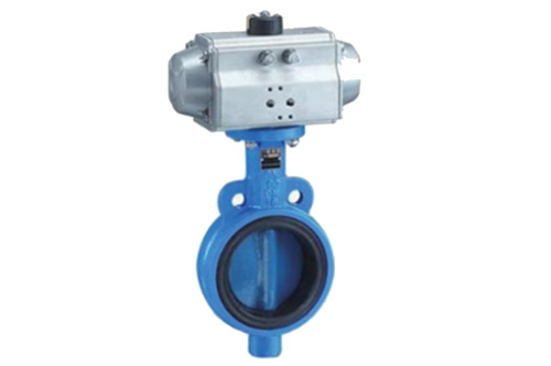Pneumatic wafer butterfly valve