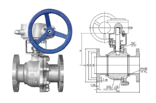 Stainless Steel Worm Flange Ball Valve - Q341F-16P